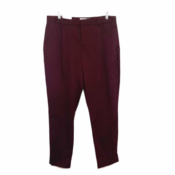 NWT Old Navy Wine Burgundy Cropped Knit Pants 10 - Picture 1 of 10